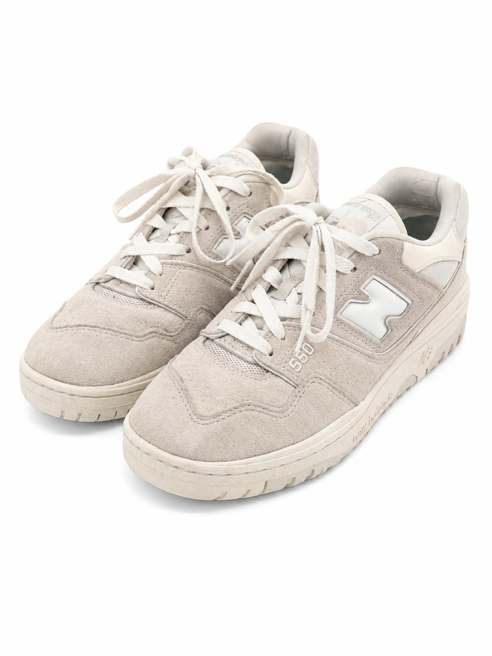 New Balance 550 Cream Beige Suede Sneakers Size 9
